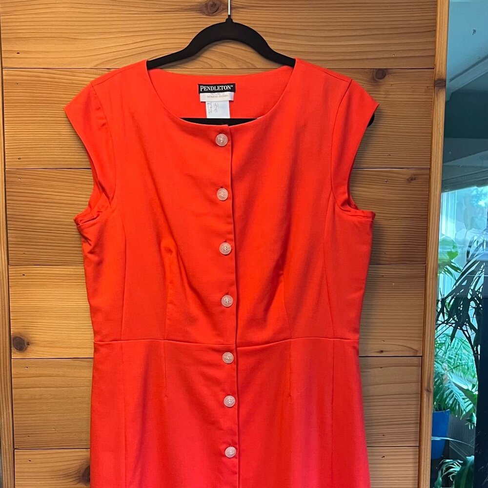 Vintage Pendleton Orange Button Down Dress - L